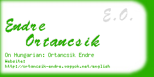 endre ortancsik business card